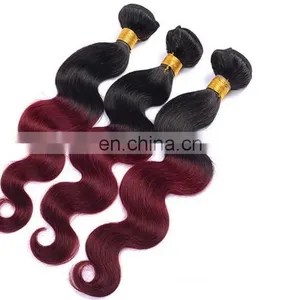 Hot Selling T Color Two Tone 99J Body Wave 100% Virgin Malaysian Hair Human Hair Weave thumbnail-1
