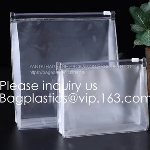 Small Clear PVC Waterproof Bag With Zipper Closure, Mini Portable Transparent Plastic Organizer Pouch for Cosmetic, Make thumbnail-1