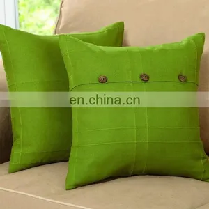 I@home Green Color Cotton Pillow Cushion Cover With Strip and Comforter Set thumbnail-1