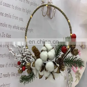 Christmas Pinecone/Cotton And Berry Wreath Copper Wire String Light thumbnail-2