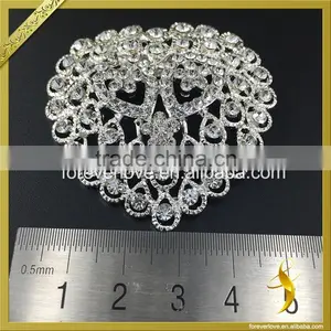 Wholesale Bridal Heart Shaped Crystal Ornaments Rhinestone Brooches for Women FB-083 thumbnail-3