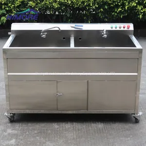 Double Tank Bubbles Vegetable Fruit Washer/ Automatic Vegetable Fruit Ozone Cleaner thumbnail-2