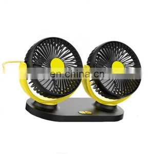 Small Portable USB Electric Car Fan for Car Double Headed thumbnail-3