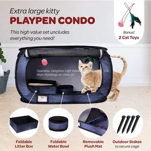 Stress Free Portable Cat Condo, Collapsible Travel Litter Box, Foldable Feeding Bowl, Small Pet Cages thumbnail-4