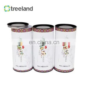 Wholesale Eco-friendly Paper Cardboard Tube Can for Tea With Metal Cover thumbnail-1