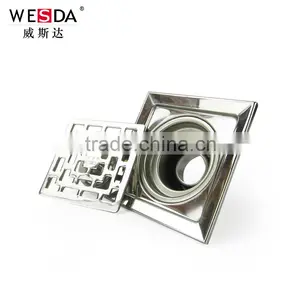 WESDA 3.5inch New Style Full Set Adjustable Floor Drain With Bottom Outlet Stainless Steel Floor Drain,roof Drain, Shower Drains thumbnail-2