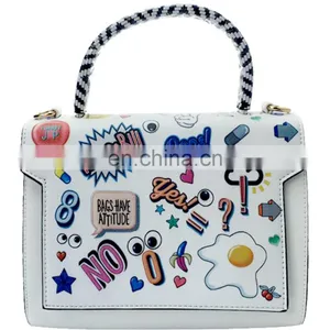 2020 Guangzhou Online Shoulder, Bag Special Customize Colorful Crossbody Bag Ladies Fashion Style Graffiti Handbag/ thumbnail-1