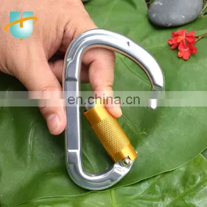 25kn Safety Light Rock Climbing Rescue Gold Karabiner Aluminium Carabiner Hook for Indoor Outdoor Activity thumbnail-4