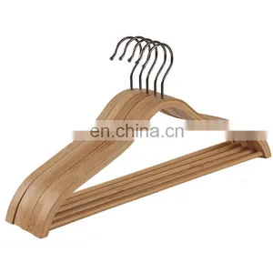 Eco-friendly Anti-slip Wooden Cloth Hanger Wood Coat Suit Shirt Clothes Trousers Hangers thumbnail-5