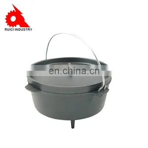 Outdoor Camping Turkey Round Shape Enamel Casserole Dutch Oven Cast Iron Cookware thumbnail-3