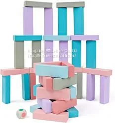 54 Pieces Classic Building Blocks Stacking Tumbling Tower for Children Family Fun Game thumbnail-1