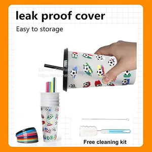 World Cup Football Soccer Gifts Color Changing Cups Plastic Tumblers thumbnail-3