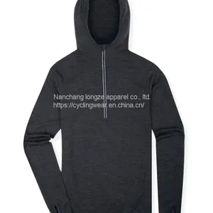 Men's Merino Wool Half Zip Hoodie thumbnail-1