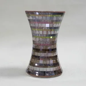 Flower Bottle Bud Vase Table Vase Glass Vase Colorful Unique Vase Home Decoration Flower Vase Gift Set Flower Pot Mosaic Vase Glass Jar Glass Pot thumbnail-4