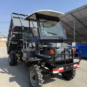 4-Wheel Self-Dumping Transport Vehicle, All-Terrain Farm Cart for Mountain Climbing & Cargo Hauling thumbnail-3