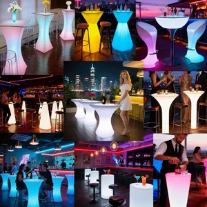 Outdoor Restaurant Garden Patio Event Party Lounge Cube Seats Plastic Furniture Led Bar Chairs and Tables Stools Set thumbnail-5