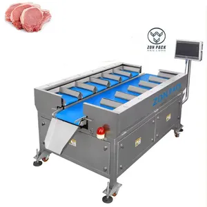 12 Heads Linear Combination Weigher for Pork Meat Fish Sausage Meat Food Belt Conveyor Weigher thumbnail-1