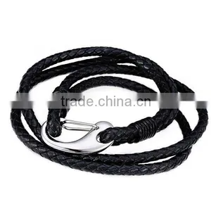 Fashion Jewelry Multilayer Leather Braided Men Bracelets & Bangles for Men Women thumbnail-1
