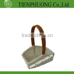 Rattan Basket for Gift and Flower With Handle thumbnail-1