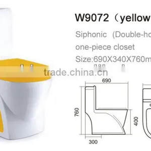 W9072a Bathroom Accessories Yellow Color New Design Toilet thumbnail-3
