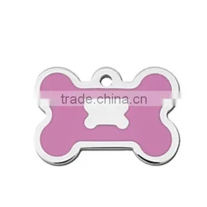 Bone Shaped Epoxy Filled Chrome Plated Dog Hanging Tags thumbnail-1