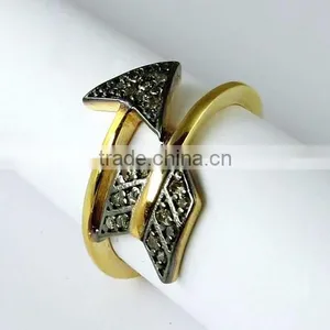 Classy Arrow Design !! Diamond 925 Sterling Silver Ring, Handmade Silver Jewellery, Silver Jewellery India thumbnail-1