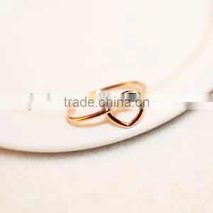 2015 Twist Heart Shape Thin Wedding Rings For Women Simple Anillos de Las Mujeres thumbnail-3
