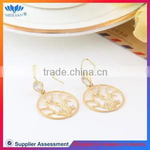 Promotion Gold Hollow Alloy Slice Drop Earrings for Women Wholesale thumbnail-3