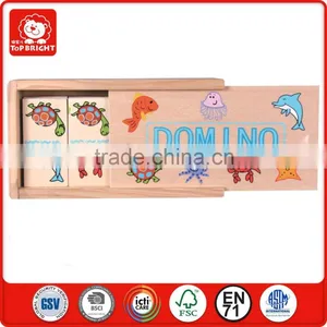 China Online Shopping 28 Pcs Hot-sale Sea Animal Baby's Safety Gift Small Size Puzzle Wooden Boxkids Domino Game Set thumbnail-1