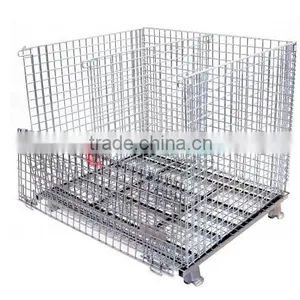 Metal Folding Storage Cage Wire Mesh Container for Warehouse thumbnail-6