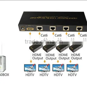 3D Support HDMI Splitter 1X4 By Single CAT up to 60M thumbnail-1