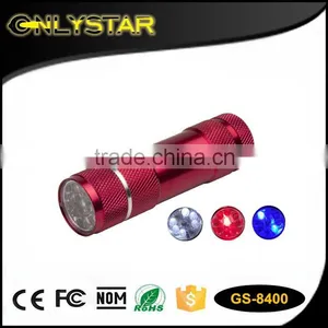 9 Led Flashlight Torch Aluminum Flashlight, Color Changing Led Torch Emergency Flashlight, Multi Color Led Flashlight Tri Color thumbnail-1