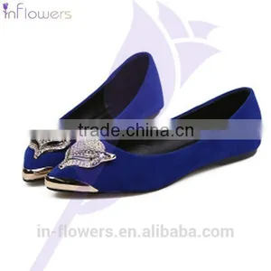 2015 Spring Newest European and American Shallow Mouth Beaded Flat Pointed Shoes Women Shoes thumbnail-4
