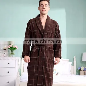 White Color Terry Cotton Toweling Night Gown,men Sleepwear , Men Bathrobe Hot Sale thumbnail-3