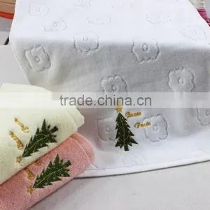 Hot Sell Many Design for Various Holiday Towel, Complete Set of Solid Color Velour Cotton Embroidery Towel,Christmas Gift Towels thumbnail-2