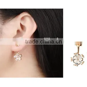 2016 Fashion Flower Double Stud Earrings for Ladies thumbnail-3