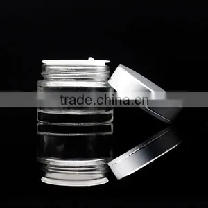 Clear Glass Jar 50g With Matte Silver Cap and Lid thumbnail-3