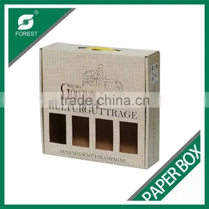 WINE PAPER BOX CUSTOMIZED WINDOW 4 BOTTLE CARRIER thumbnail-1