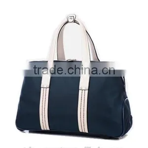 Hot Sale Promotional Large Capacity Polyester and Leather Rolling Duffel Travel Bags thumbnail-1