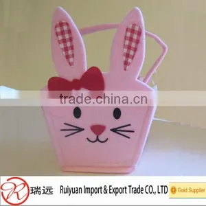 Suppercute Rabbit Printed Felt Easter Basket From China thumbnail-1