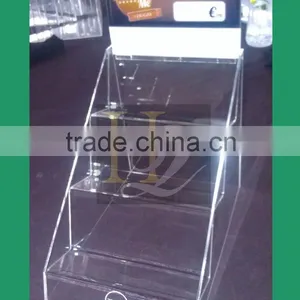 Custom 3 Tier Acrylic Makeup Display Stand/3 Step Cosmetic Display Rack Quality Choice thumbnail-1