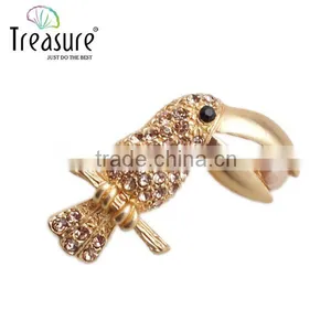 Latest Model Fashion 2015 New Products Parrot Fashion Rhinestone Men's Brooch Jewelry China thumbnail-6
