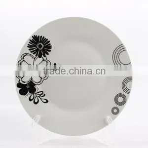 Silver Rim Dinner Plate for Hotel Super White Porcelain Dinner Plate thumbnail-5