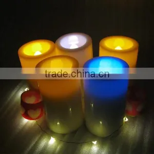 Plastic Pillar Color Changing Flameless Led Floating Candles With Timer thumbnail-1