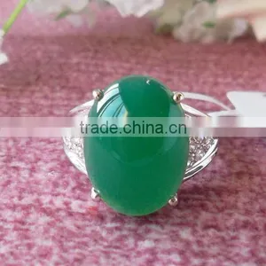 Hot Sale Custom Design 925 Sterling Silver Chalcedony Finger Ring thumbnail-1