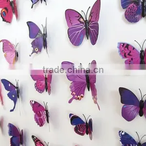 12pcs 3D PVC Butterflies DIY Butterfly Art Decal Home Decor Wall Mural Stickers thumbnail-4