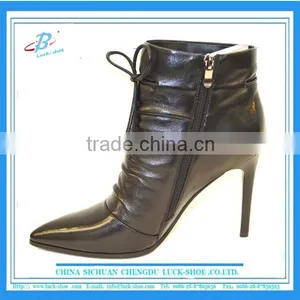 Autumn Winter New Arrival Genuine Leather Women Ankle Boots Fashion Zipper Side Cool Women Boots thumbnail-1