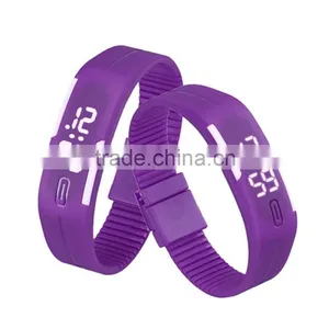 Fashion Design Ultra Thin Sports Silicone Digital Unisex LED Sports Bracelet Wrist Watch thumbnail-2