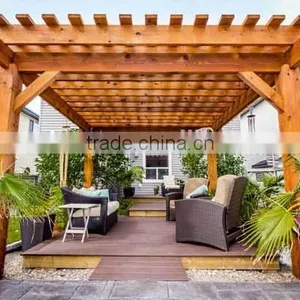 Recycled Backyard Outside Hollow Composite Wood Decking Wpc Decking Retractable Pergola thumbnail-1