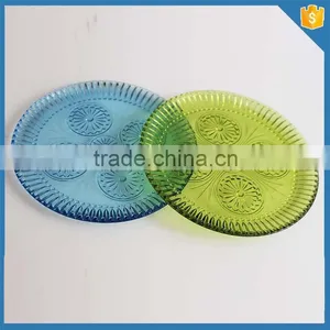 LXHY-015 Glass Colored Vintage Dessert Plate thumbnail-1